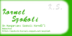 kornel szokoli business card